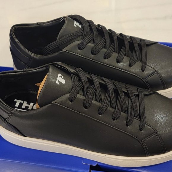 Thousand Fell Womens Vegan Leather Lace Up Sneakers Black and White Size 8.5 - Picture 5 of 6